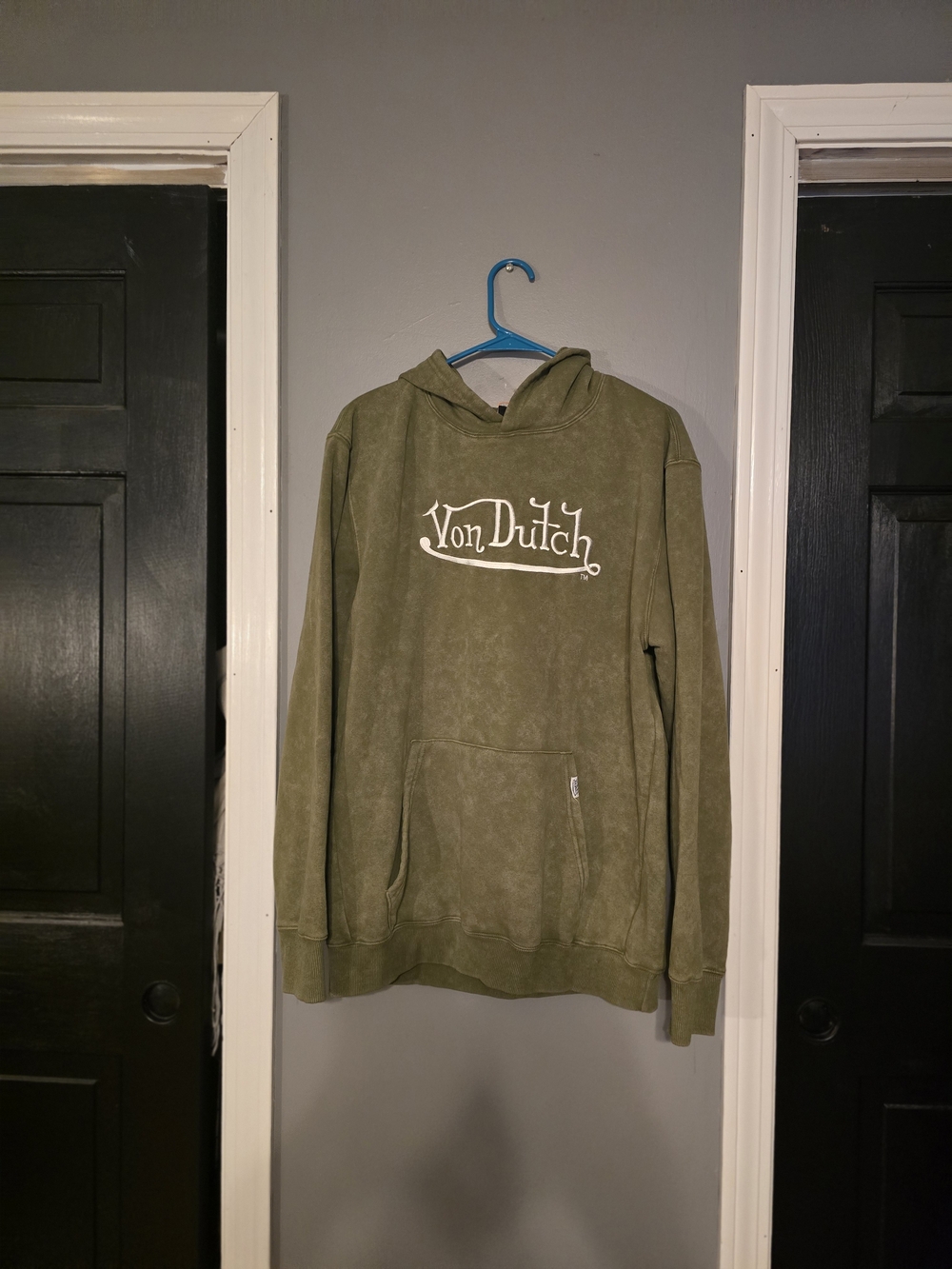 Von Dutch Olive Green Logo Hoodie